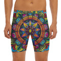 Colorful Mandala Print Men's Long Boxer Briefs