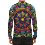 Colorful Mandala Print Men's Long Sleeve Rash Guard