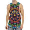 Colorful Mandala Print Men's Muscle Tank Top