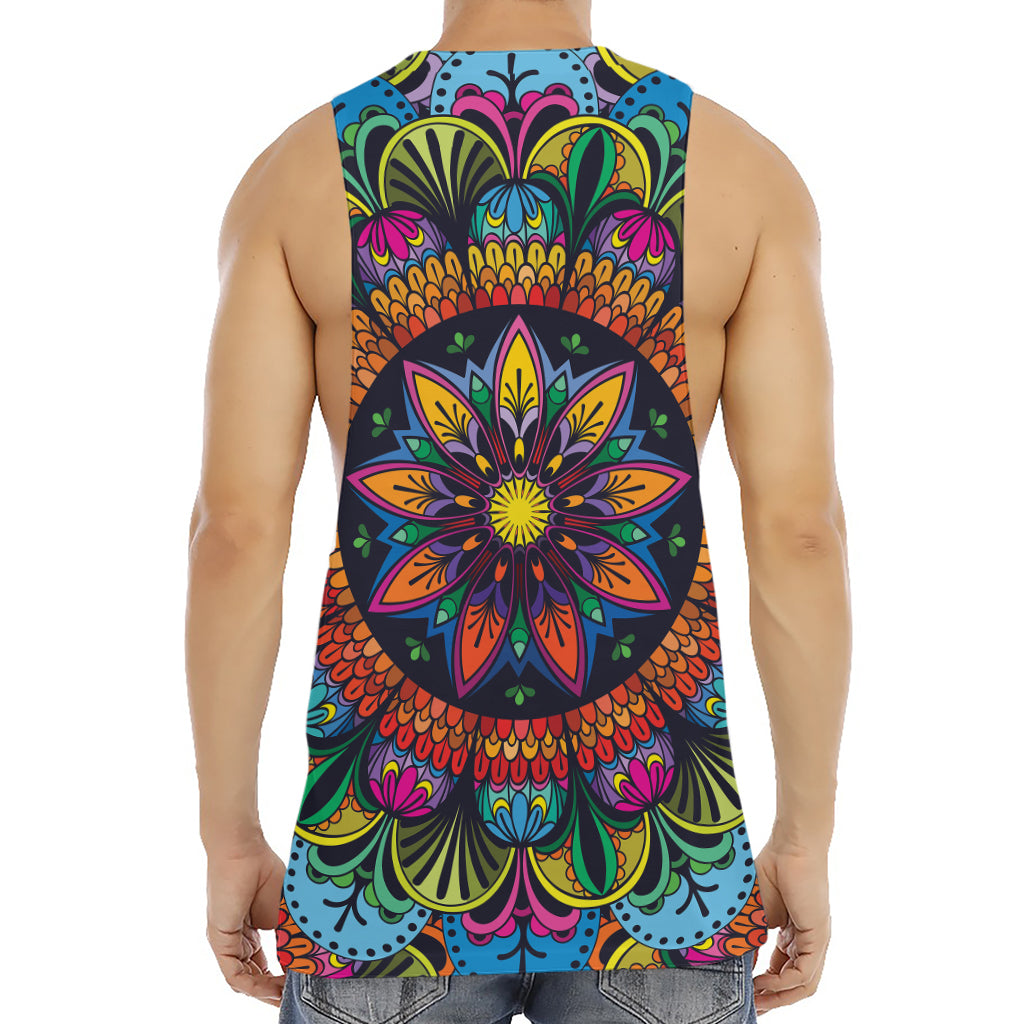 Colorful Mandala Print Men's Muscle Tank Top