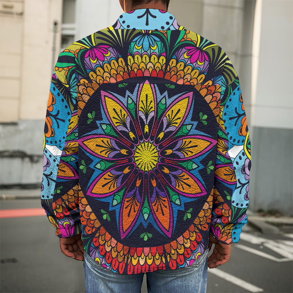 Colorful Mandala Print Men's Shirt Jacket