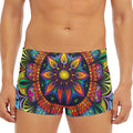 Colorful Mandala Print Men's Short Boxer Briefs
