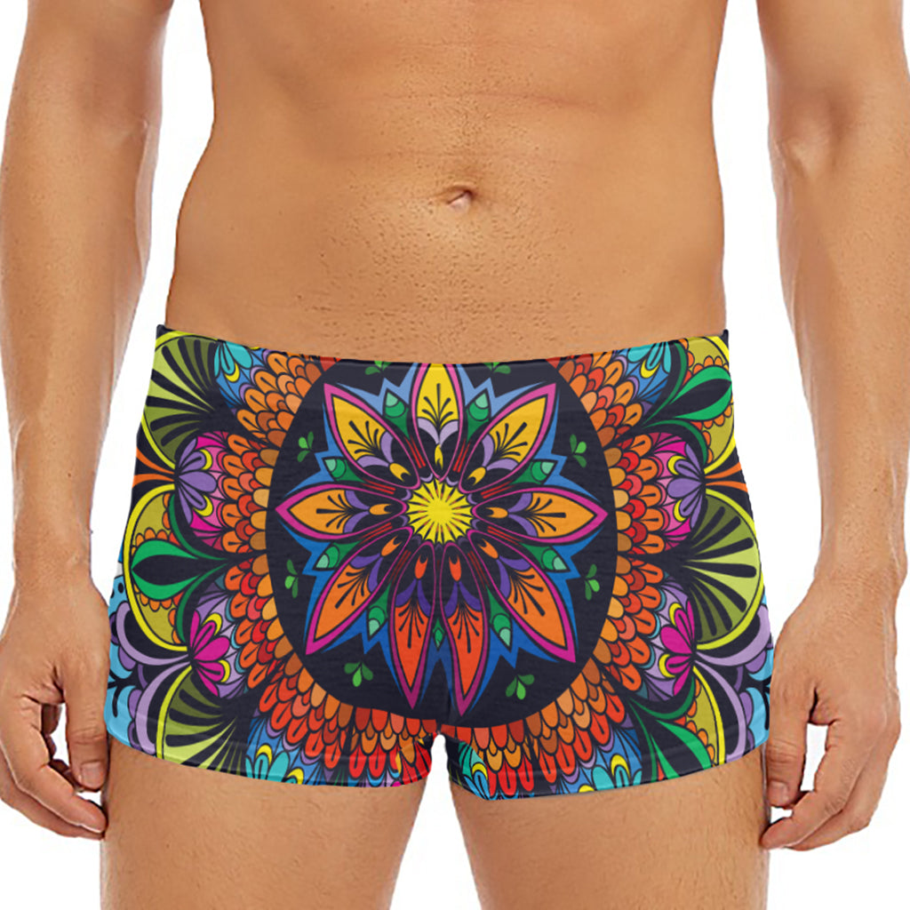 Colorful Mandala Print Men's Short Boxer Briefs