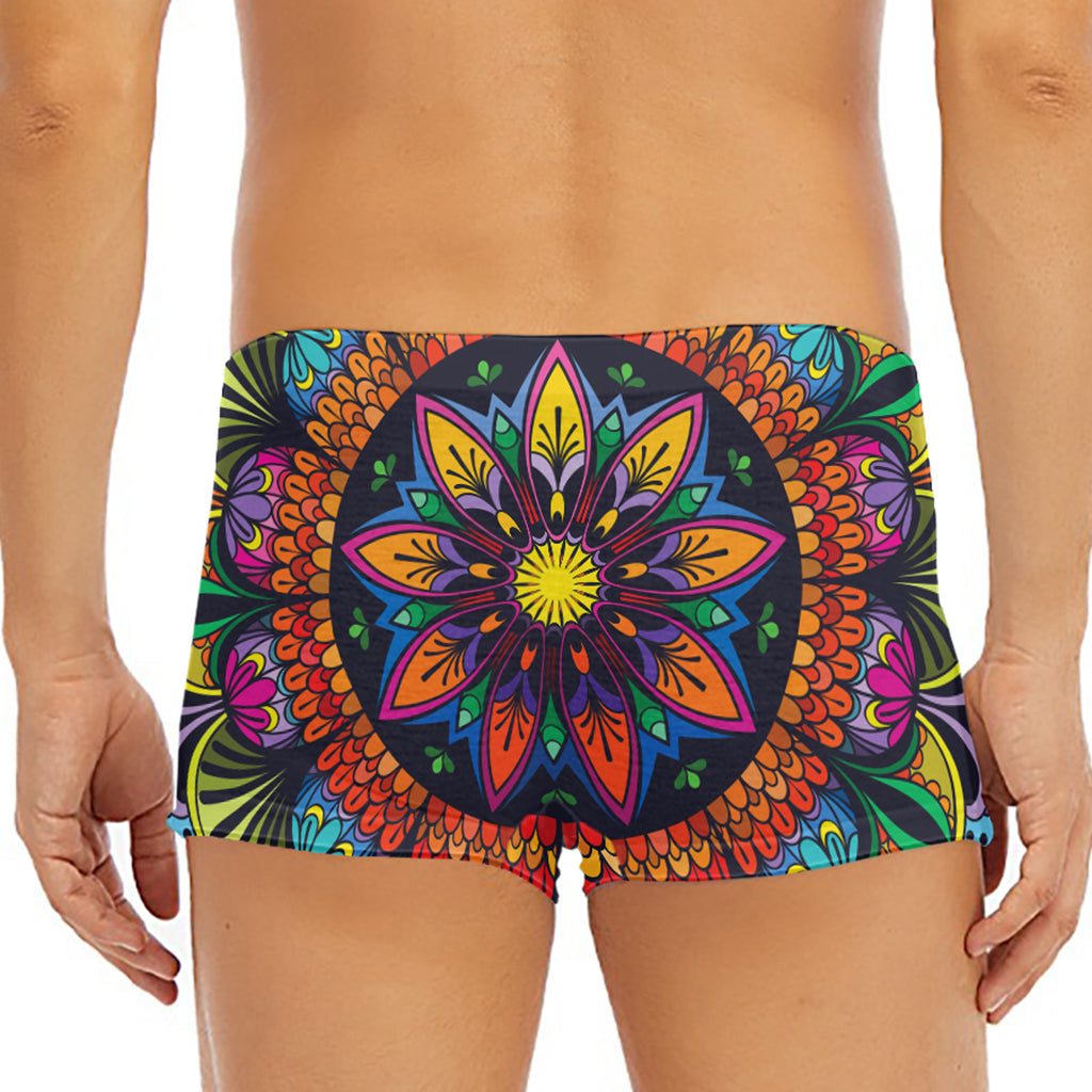 Colorful Mandala Print Men's Short Boxer Briefs