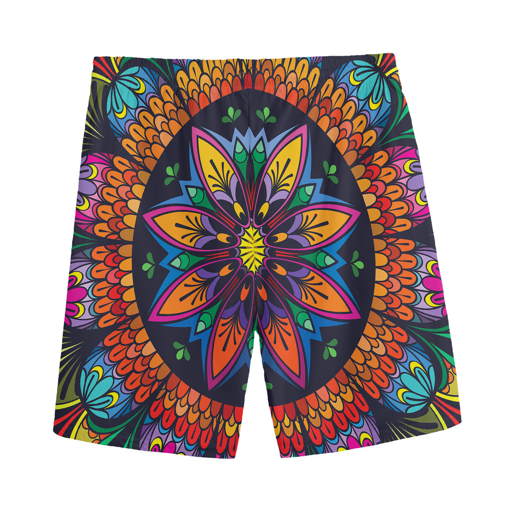 Colorful Mandala Print Men's Sports Shorts