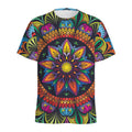 Colorful Mandala Print Men's Athletic T-Shirt