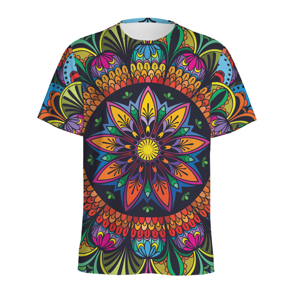 Colorful Mandala Print Men's Sports T-Shirt