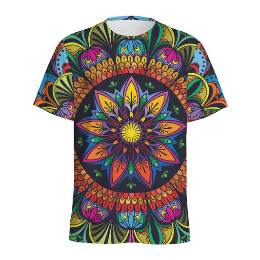 Colorful Mandala Print Men's Sports T-Shirt
