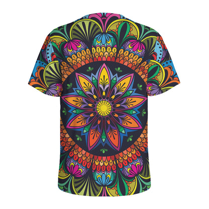 Colorful Mandala Print Men's Sports T-Shirt