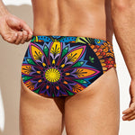 Colorful Mandala Print Men's Swim Briefs