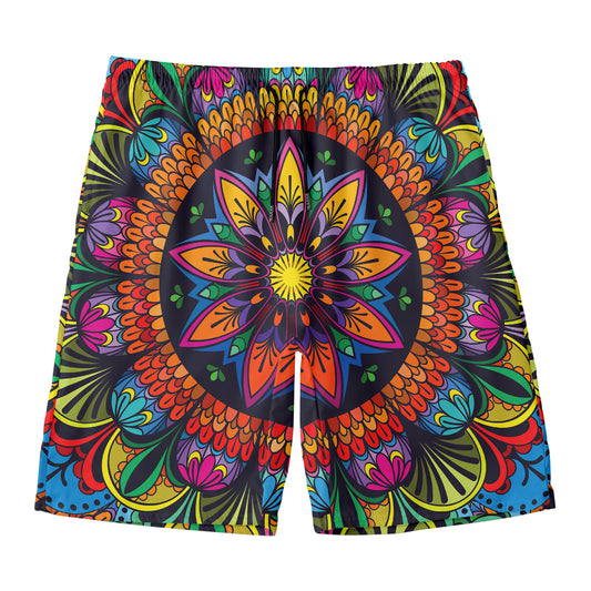 Colorful Mandala Print Men's Swim Trunks