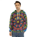Colorful Mandala Print Men's Velvet Pullover Hoodie