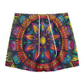 Colorful Mandala Print Mesh Shorts