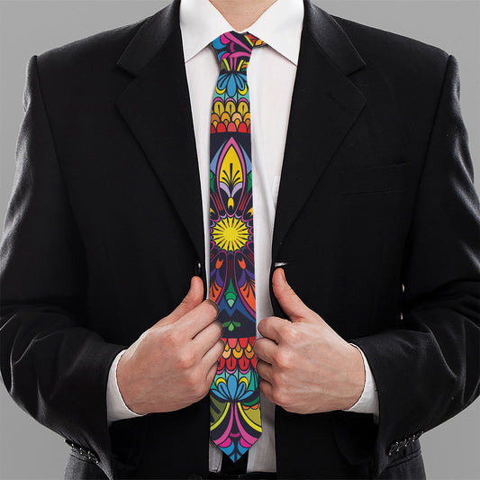 Colorful Mandala Print Necktie