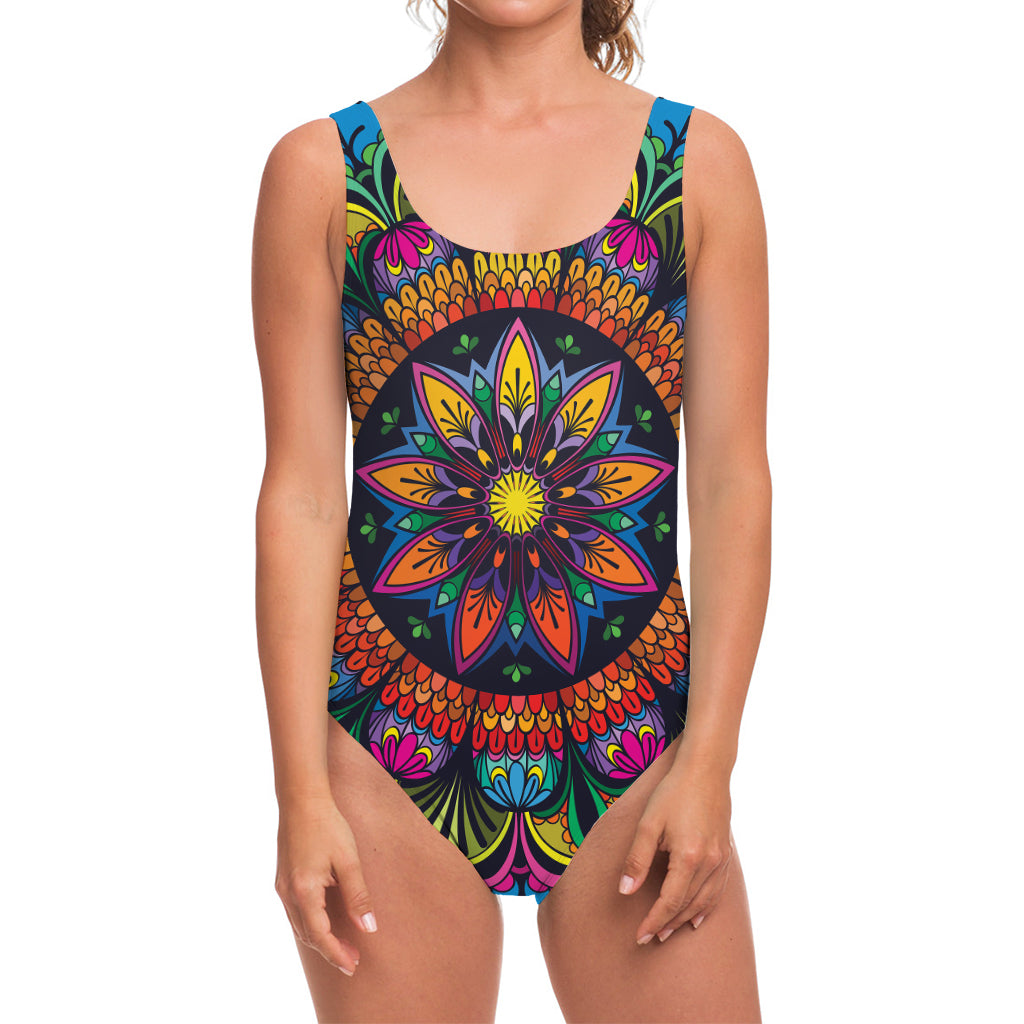 Colorful Mandala Print One Piece Swimsuit