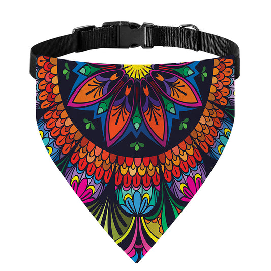 Colorful Mandala Print Over The Collar Dog Bandana
