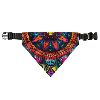 Colorful Mandala Print Over The Collar Dog Bandana
