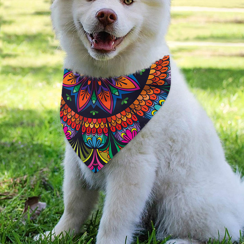 Colorful Mandala Print Over The Collar Dog Bandana