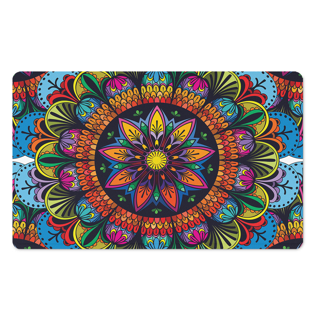 Colorful Mandala Print Polyester Doormat