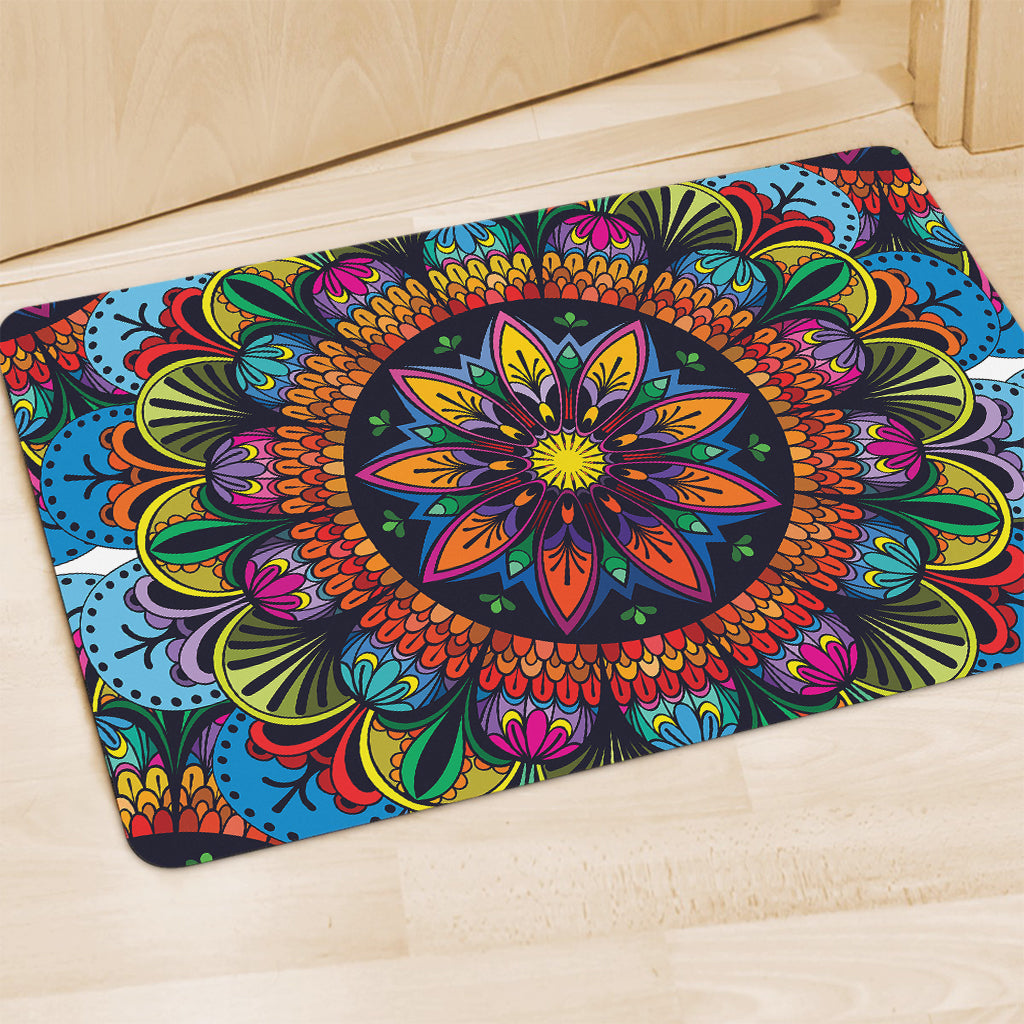 Colorful Mandala Print Polyester Doormat