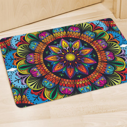 Colorful Mandala Print Polyester Doormat