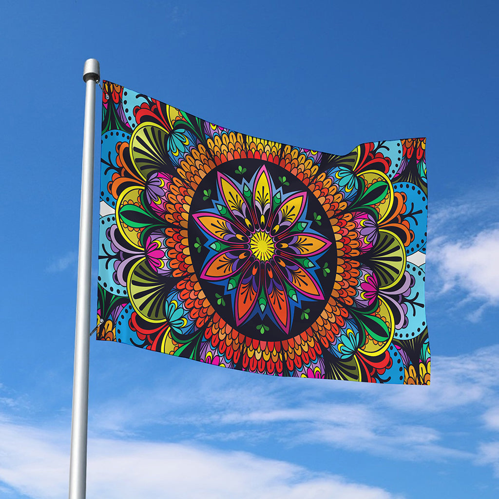 Colorful Mandala Print Polyester Flag