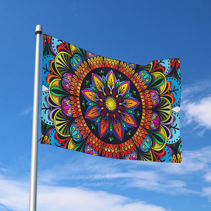 Colorful Mandala Print Polyester Flag