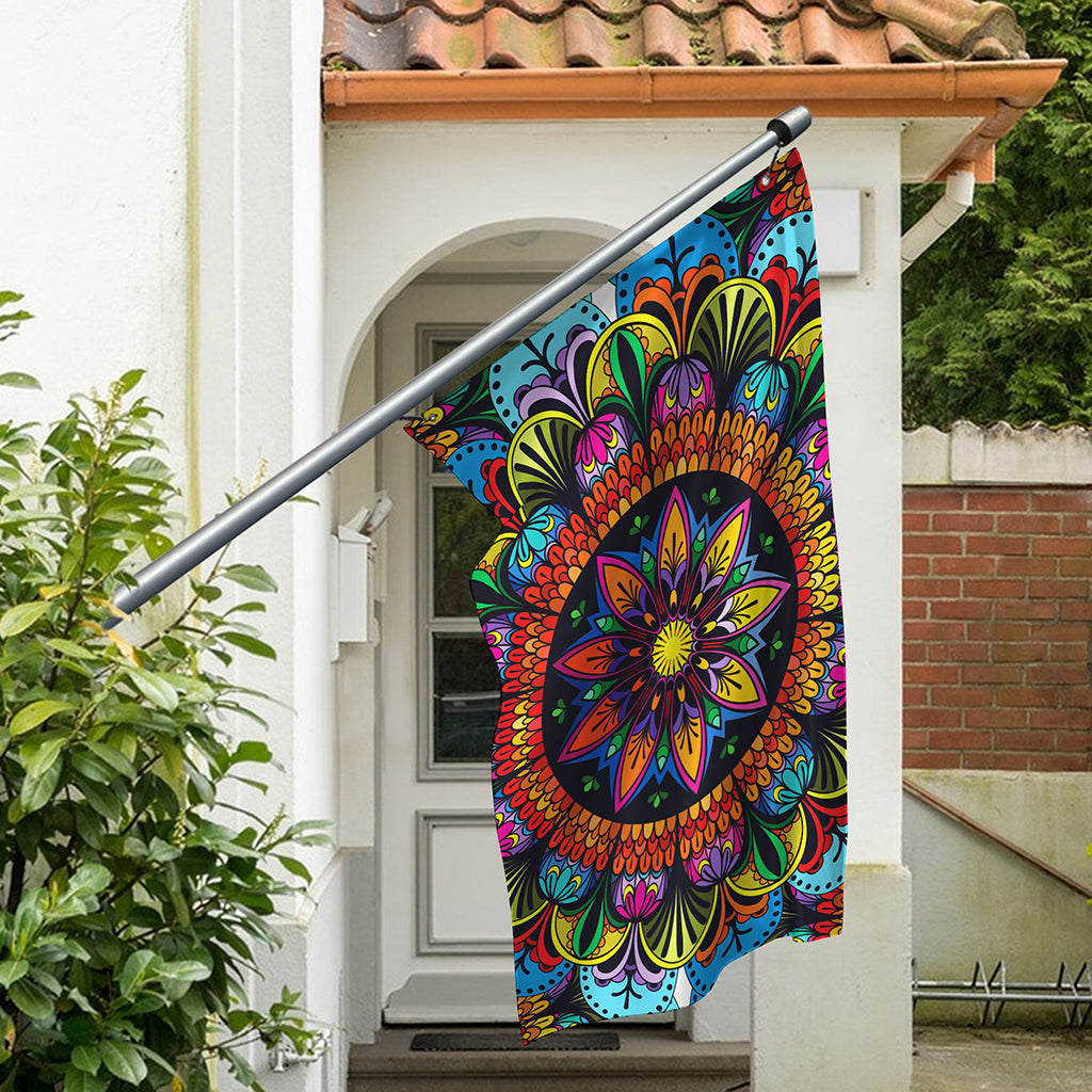 Colorful Mandala Print Polyester Flag