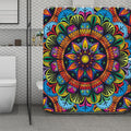 Colorful Mandala Print Polyester Shower Curtain