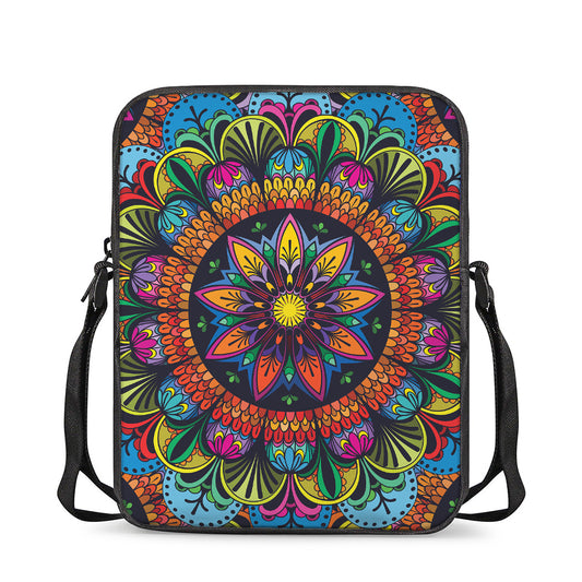 Colorful Mandala Print Rectangular Crossbody Bag
