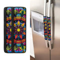Colorful Mandala Print Refrigerator Handle Covers
