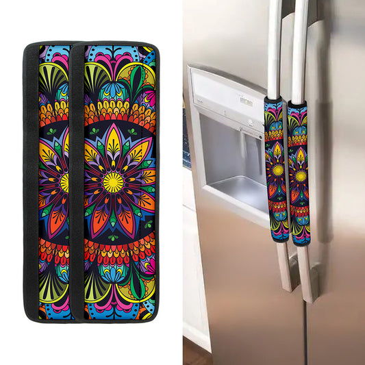 Colorful Mandala Print Refrigerator Handle Covers