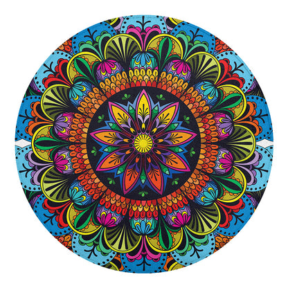 Colorful Mandala Print Round Blanket