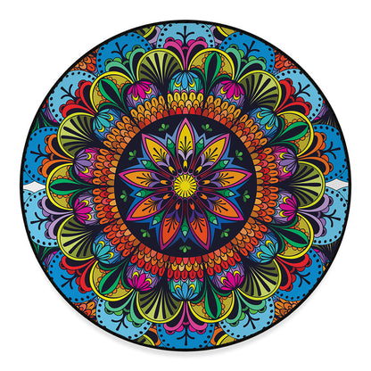 Colorful Mandala Print Round Floor Mat
