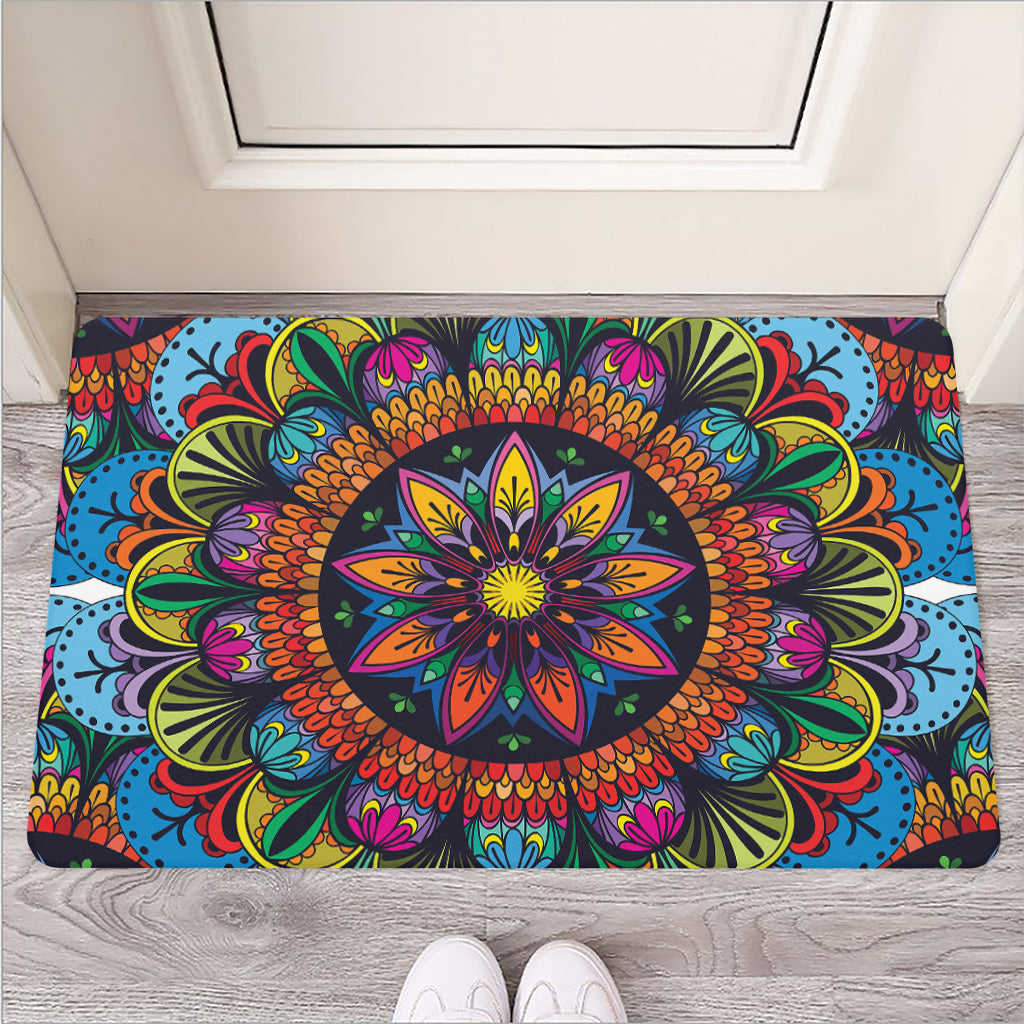 Colorful Mandala Print Rubber Doormat