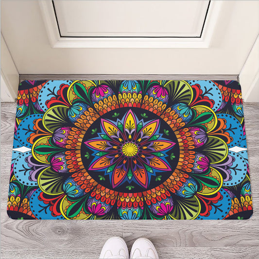 Colorful Mandala Print Rubber Doormat