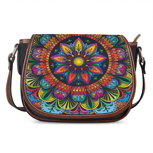 Colorful Mandala Print Saddle Bag