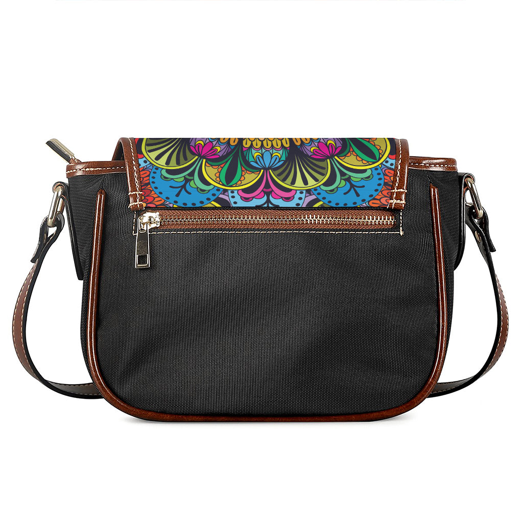 Colorful Mandala Print Saddle Bag