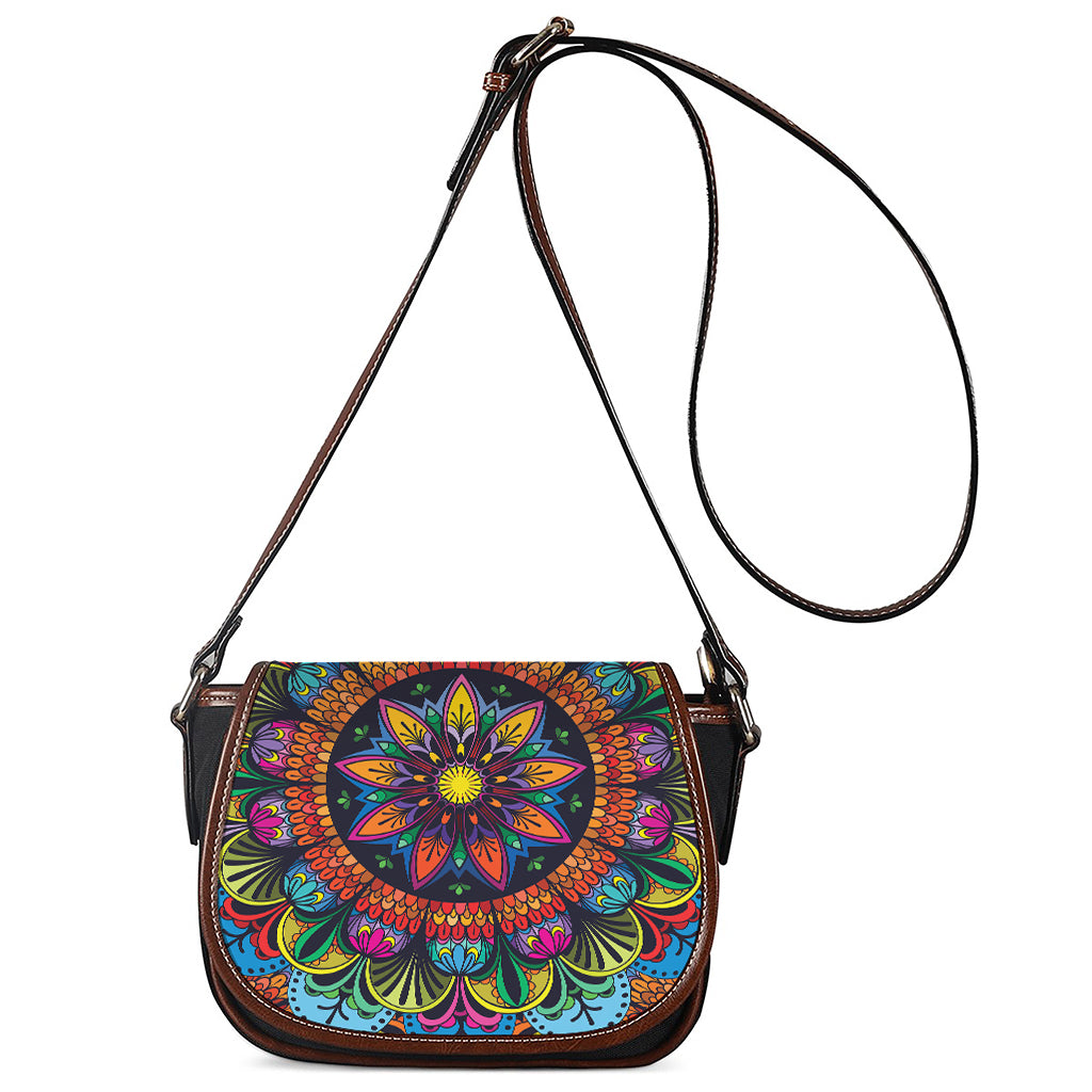 Colorful Mandala Print Saddle Bag