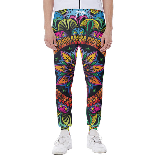 Colorful Mandala Print Scuba Joggers
