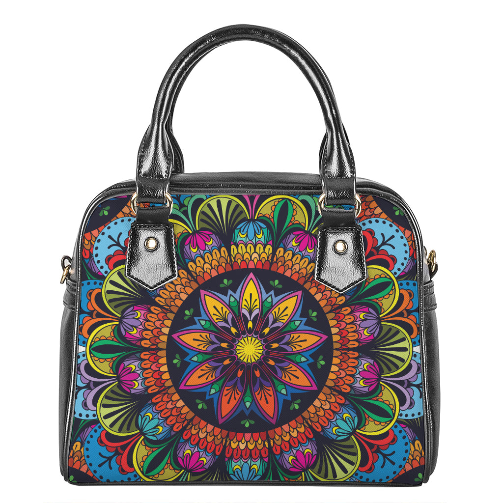 Colorful Mandala Print Shoulder Handbag