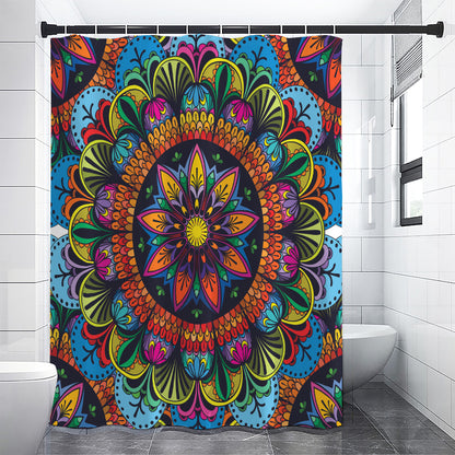 Colorful Mandala Print Shower Curtain