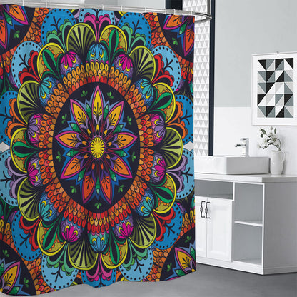 Colorful Mandala Print Shower Curtain