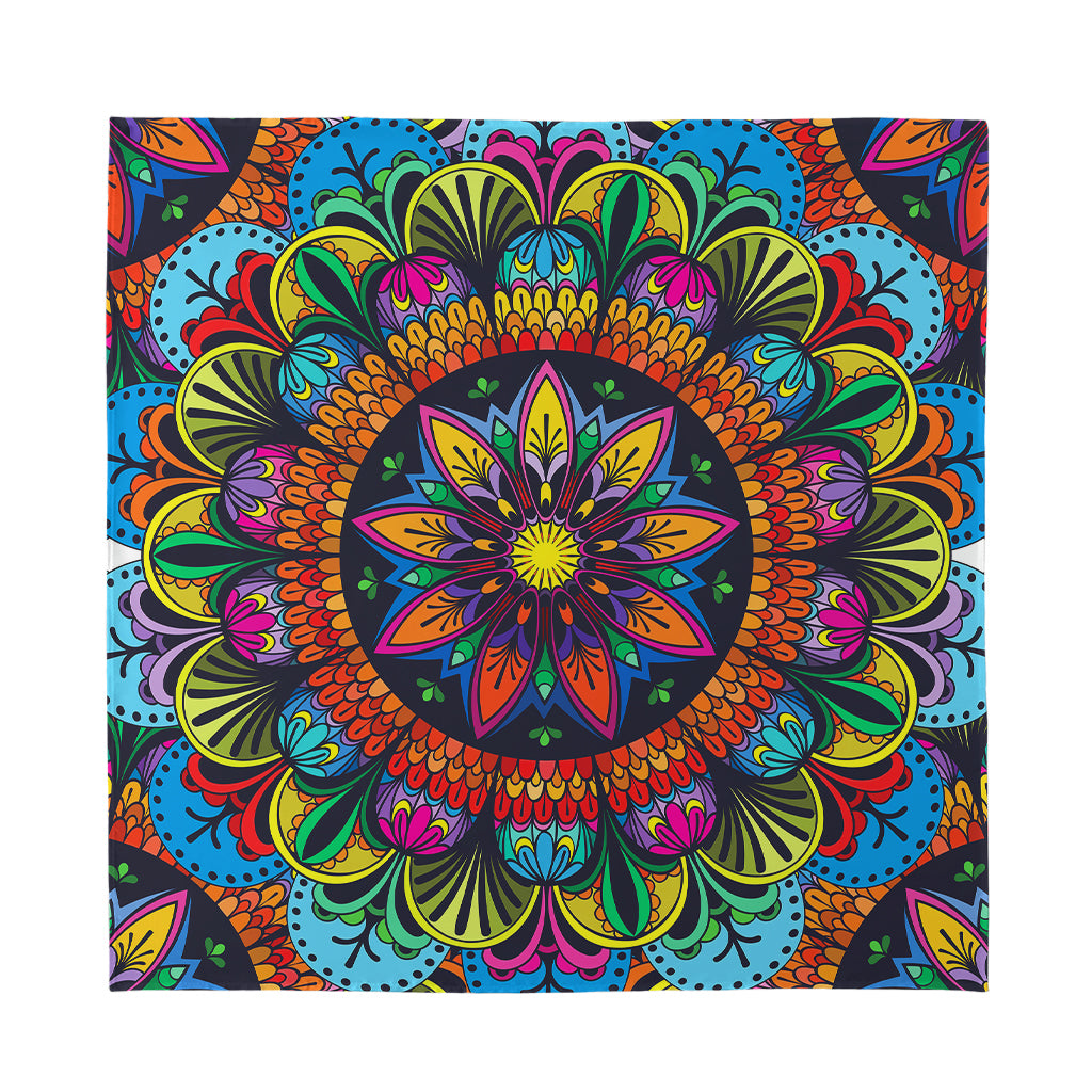 Colorful Mandala Print Silk Bandana