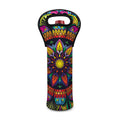 Colorful Mandala Print Single Neoprene Wine Tote