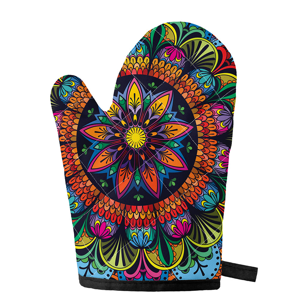 Colorful Mandala Print Single Oven Mitt