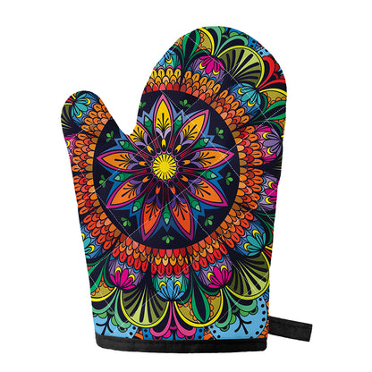 Colorful Mandala Print Single Oven Mitt