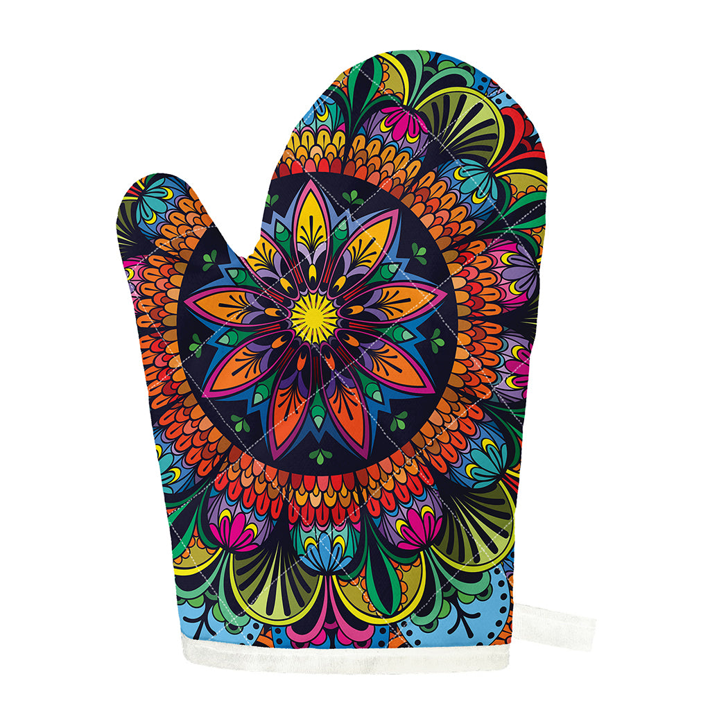 Colorful Mandala Print Single Oven Mitt