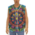 Colorful Mandala Print Sleeveless Baseball Jersey