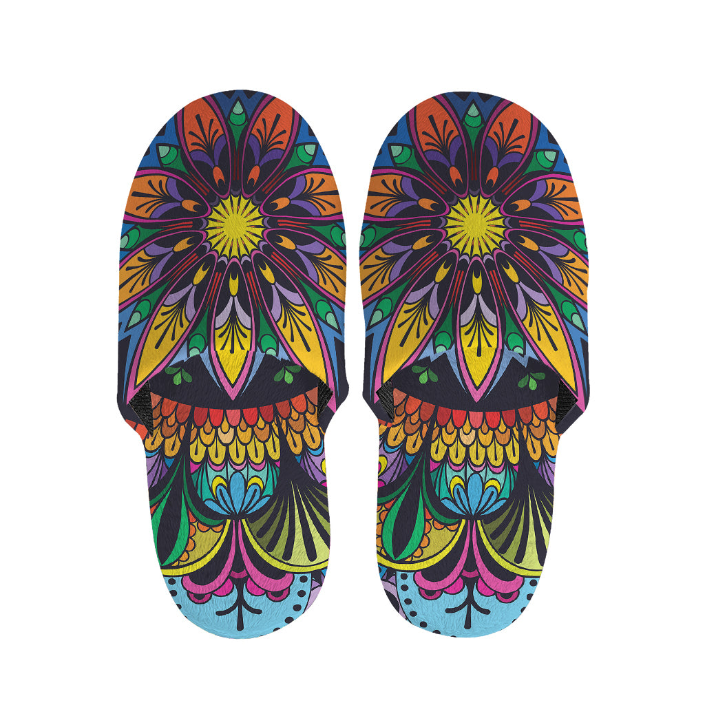 Colorful Mandala Print Slippers